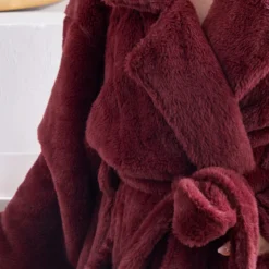 Victoria Mahogany Faux Fur Bath Robe