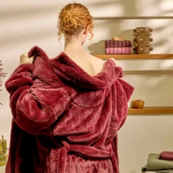 Victoria Mahogany Faux Fur Bath Robe