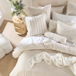Washed Linen Coverlet Set