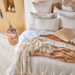Washed Linen Coverlet Set