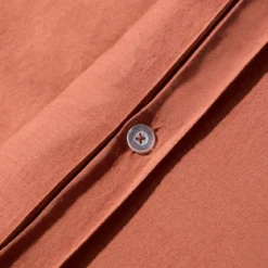 Washed Linen Look Rust Quilt Cover Set
