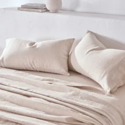Washed Linen Stone Standard Pillowcase Pair