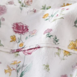 White Floral Cotton Flannelette Sheet Set